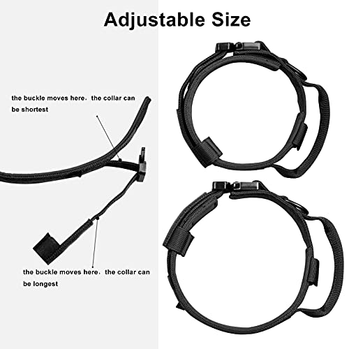 DAGANXI Tactical Dog Collar, Adjustable Military Training Nylon Dog Collar with Control Handle and Heavy Metal Buckle for Medium and Large Dogs, with Patches and Airtags Case