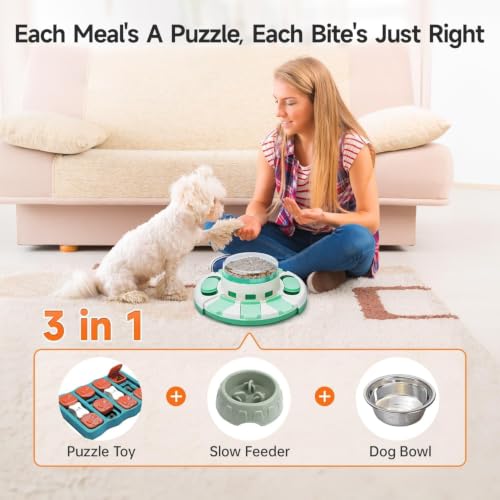 Potaroma Slow Feeder Dog Puzzle Toy for Large Small Breeds, Food Treat Feeding Dispenser for IQ Training and Entertaining