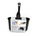 Fresh Kitty 4-in-1 Litter Box Organizer Cleanup Kit – Cat Litter Box Cleaning Supplies – Sweeper & Dustpan, Scooper, Storage Caddy, Black