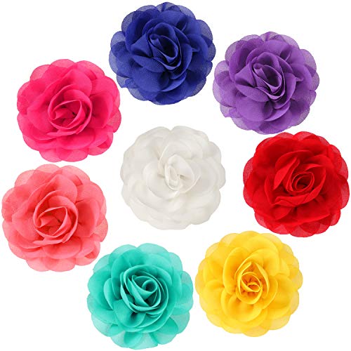 WILLBOND 8 Pcs Dog Collar Flower Bow Tie for Pet Grooming