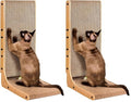 EHEYCIGA Cardboard Cat Scratcher for Indoor Kitten Cats, L Shaped Vertical Cat Scratching Board with Ball Cat Toy, Cat Scratcher Pad