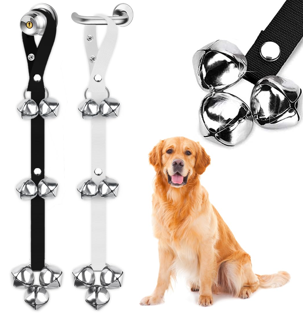 BLUETREE 2 Pack Dog Doorbells Premium Quality Training Potty Great Dog Bells Adjustable Door Bell Dog Bells for Potty Training Your Puppy The Easy Way - 7 Extra Large Loud 1.4 DoorBells