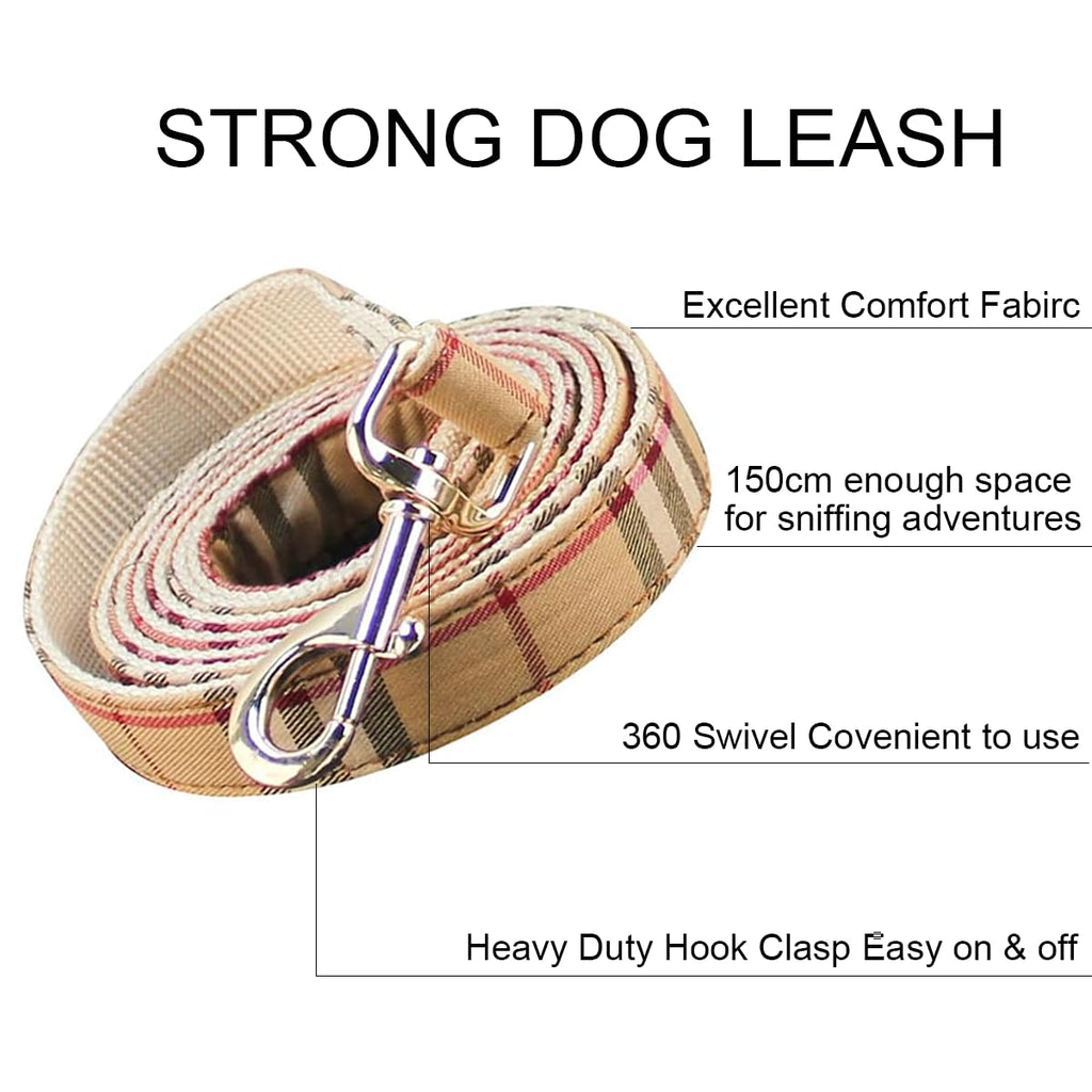 NISIYE Cute Plaid Dog Harness & Leash Set, Adjustable No‑Pull Safety Buckle Harness for Small Puppy Boy Girl Pets Durable Gift for Boy Girl Pets