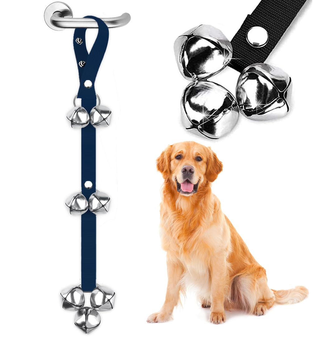 BLUETREE 2 Pack Dog Doorbells Premium Quality Training Potty Great Dog Bells Adjustable Door Bell Dog Bells for Potty Training Your Puppy The Easy Way - 7 Extra Large Loud 1.4 DoorBells