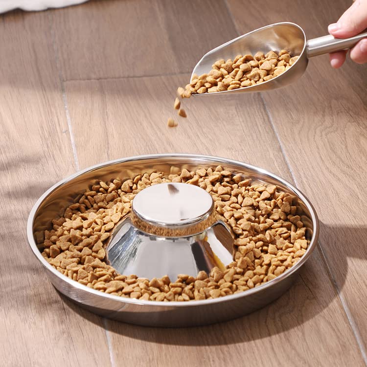 SOUJOY 2 Pack Stainless Steel Puppy Bowls, Pet Slow Feeder Bowls, Non-Skid Dog Food and Water Bowl, Feeding Weaning for Small Medium Large Dogs, Cat, Pets, Multiple Puppies