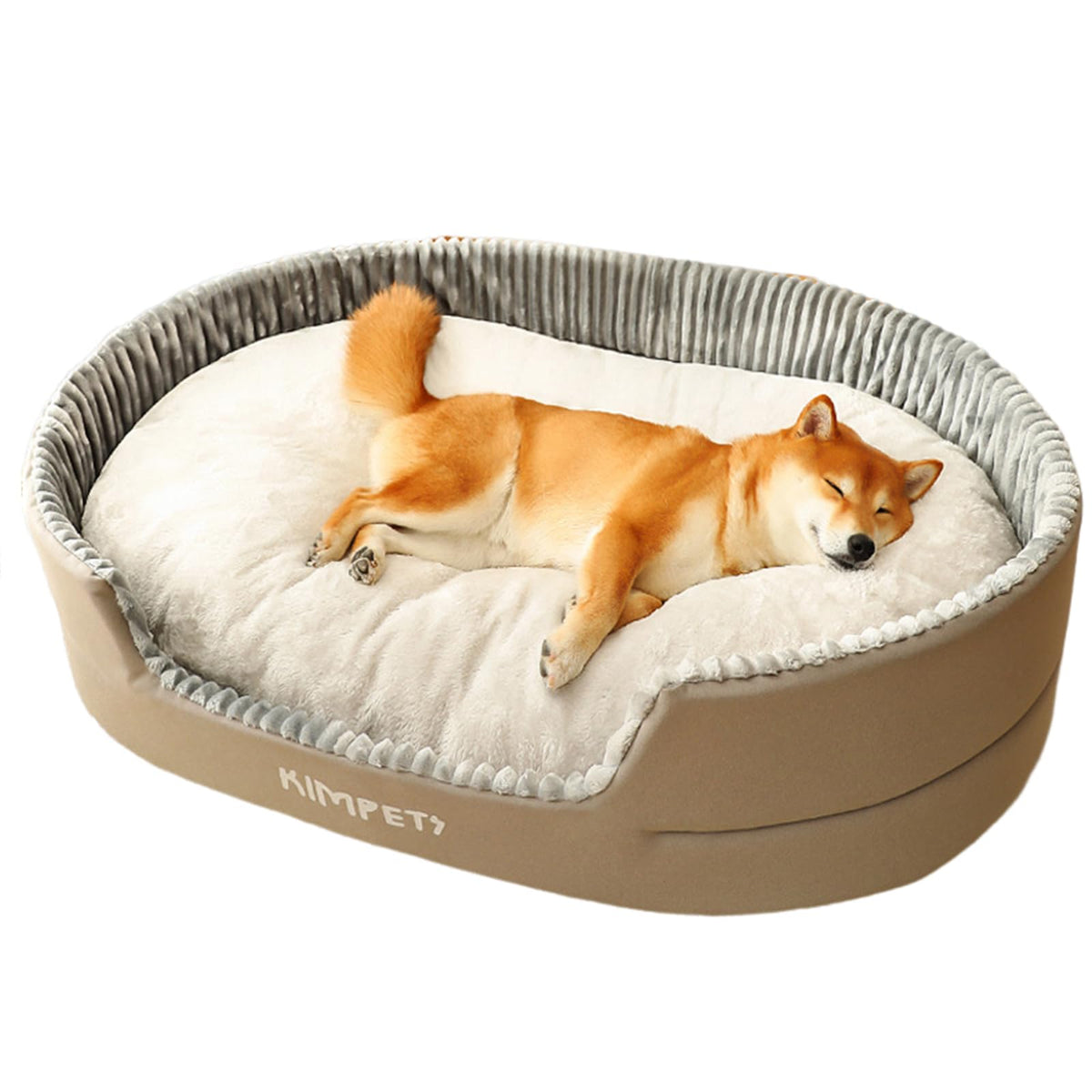 EAGLCQA Waterproof Large Dog Bed with Side Medium Dog Bed Washable - Soft Pet Bed Mat for Dogs (Grey Small 23)