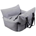 LoKori Car Seat for Medium Dogs, Portable Travel Bed with Booster Seat and Safety Belt, Bed with Storage Pockets and Non-Slip Base