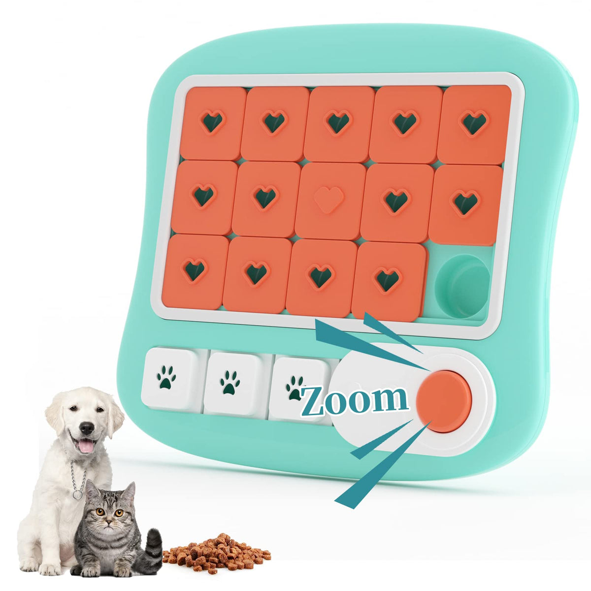 FOXMM Interactive Dog Treat Puzzle Toys for IQ Training & Mental Stimulating,Fun Slow Feeder,Large Medium Small Dogs Enrichment Toys with Squeak Design