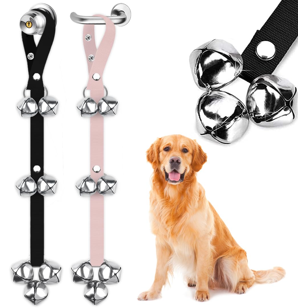 BLUETREE 2 Pack Dog Doorbells Premium Quality Training Potty Great Dog Bells Adjustable Door Bell Dog Bells for Potty Training Your Puppy The Easy Way - 7 Extra Large Loud 1.4 DoorBells