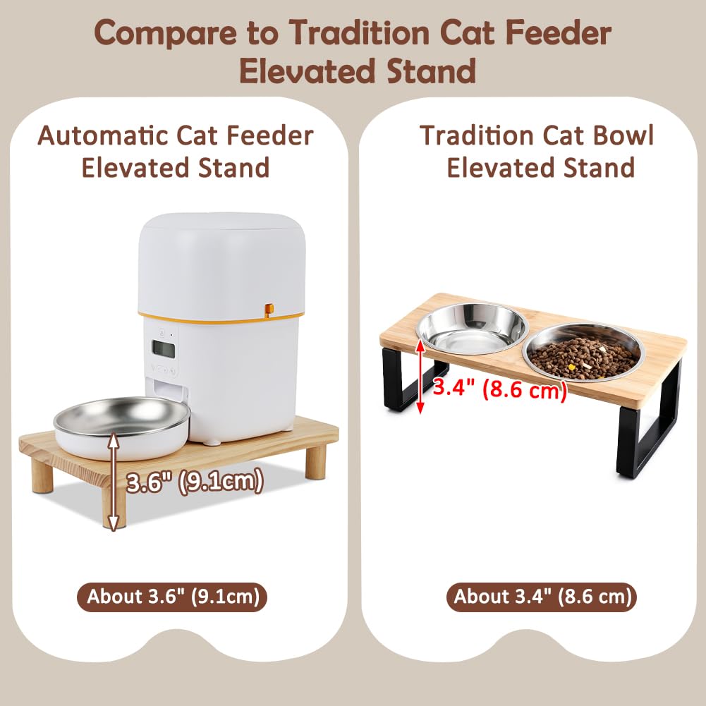 SZEE Cat Food Stand for Automatic Pet Feeder & Traditional Cat Bowl, Elevated Cat Feeder Stand, Cat Food Bowl Riser