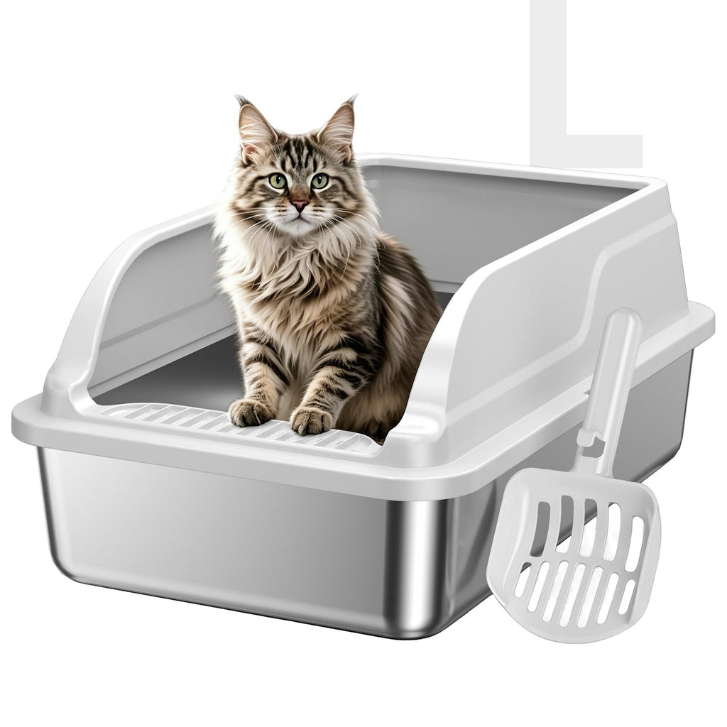 H3 Light Grey Stainless Steel Litter Box