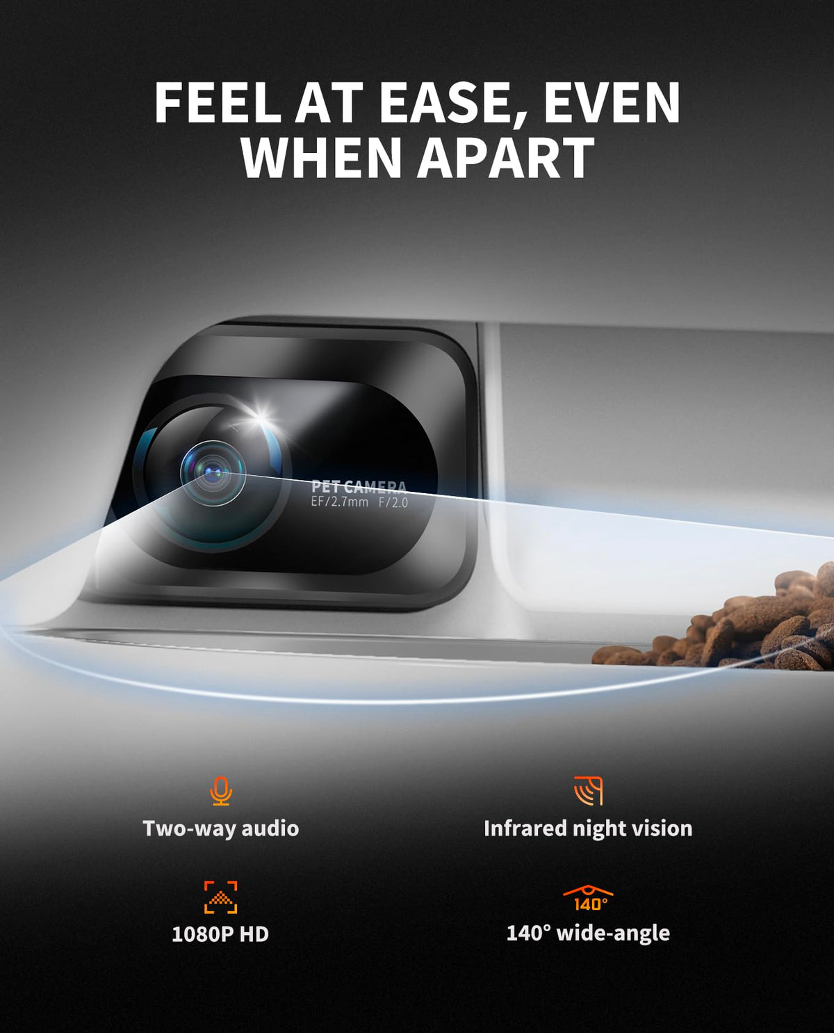 PETKIT Automatic Cat Feeder with Camera, 1080P HD Video with Night Vision, 2.4G WiFi Pet Feeder for Cat & Small Dog, 2-Way Audio & Meal Call Pet Food Dispenser with Desiccant Bag, Motion Capturing