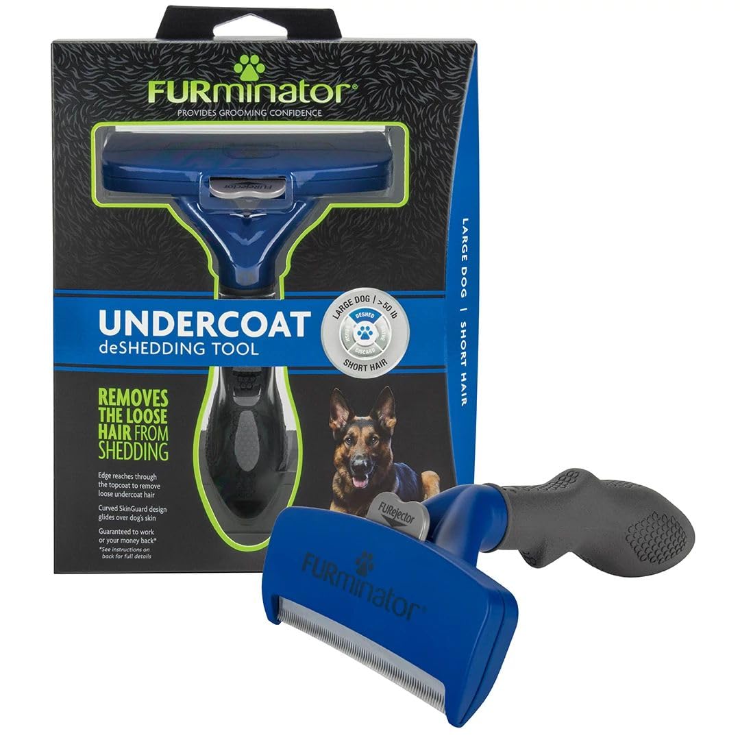 FURminator Dog deShedding Tool, Undercoat deShedding Brush for Small Dogs, Red
