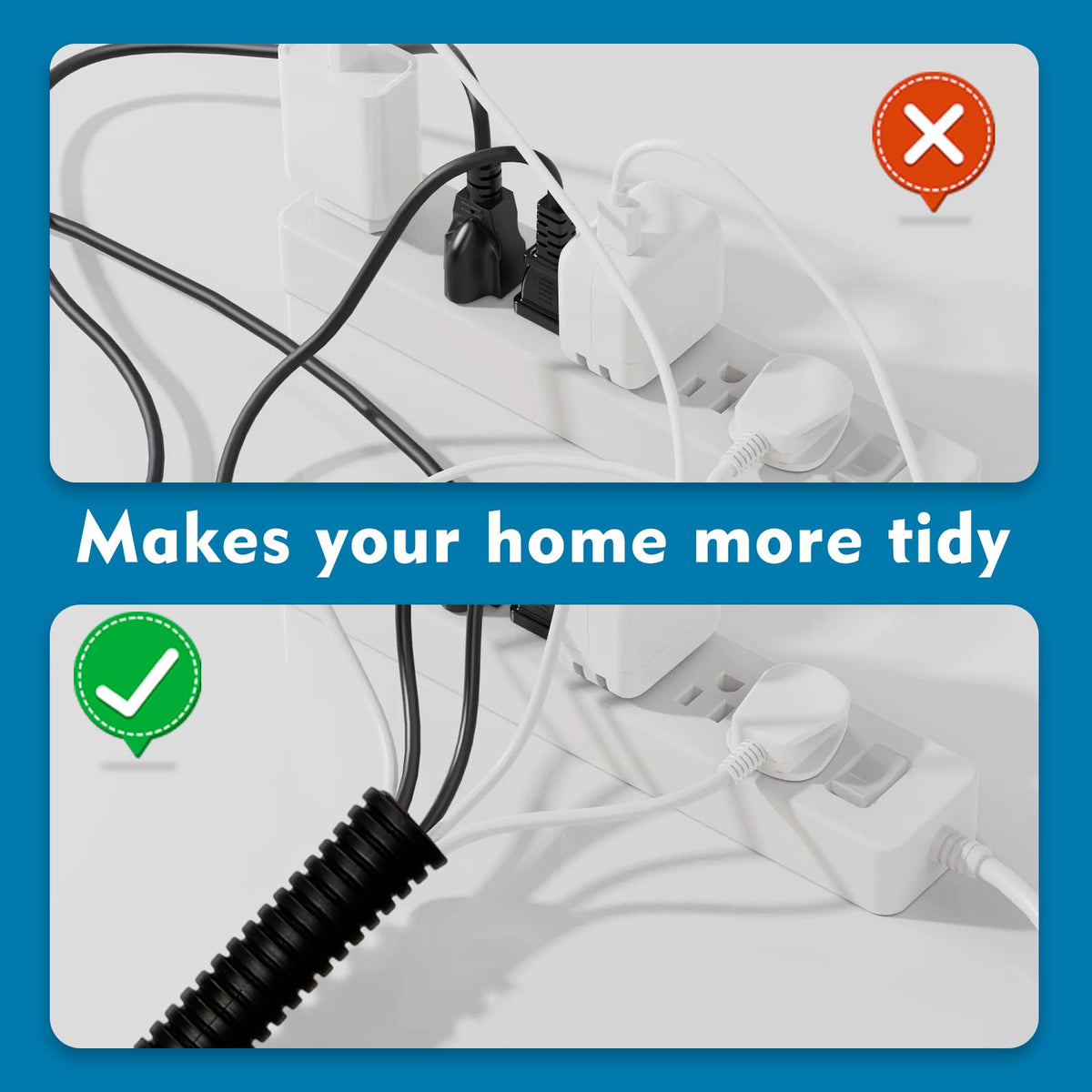 Cord Protector for Pets, 20ft-Cable Protecter from Chewing,Durable Wires Covers Stop Chewing Wires from Rabbits, Cats Dogs and Other Pets