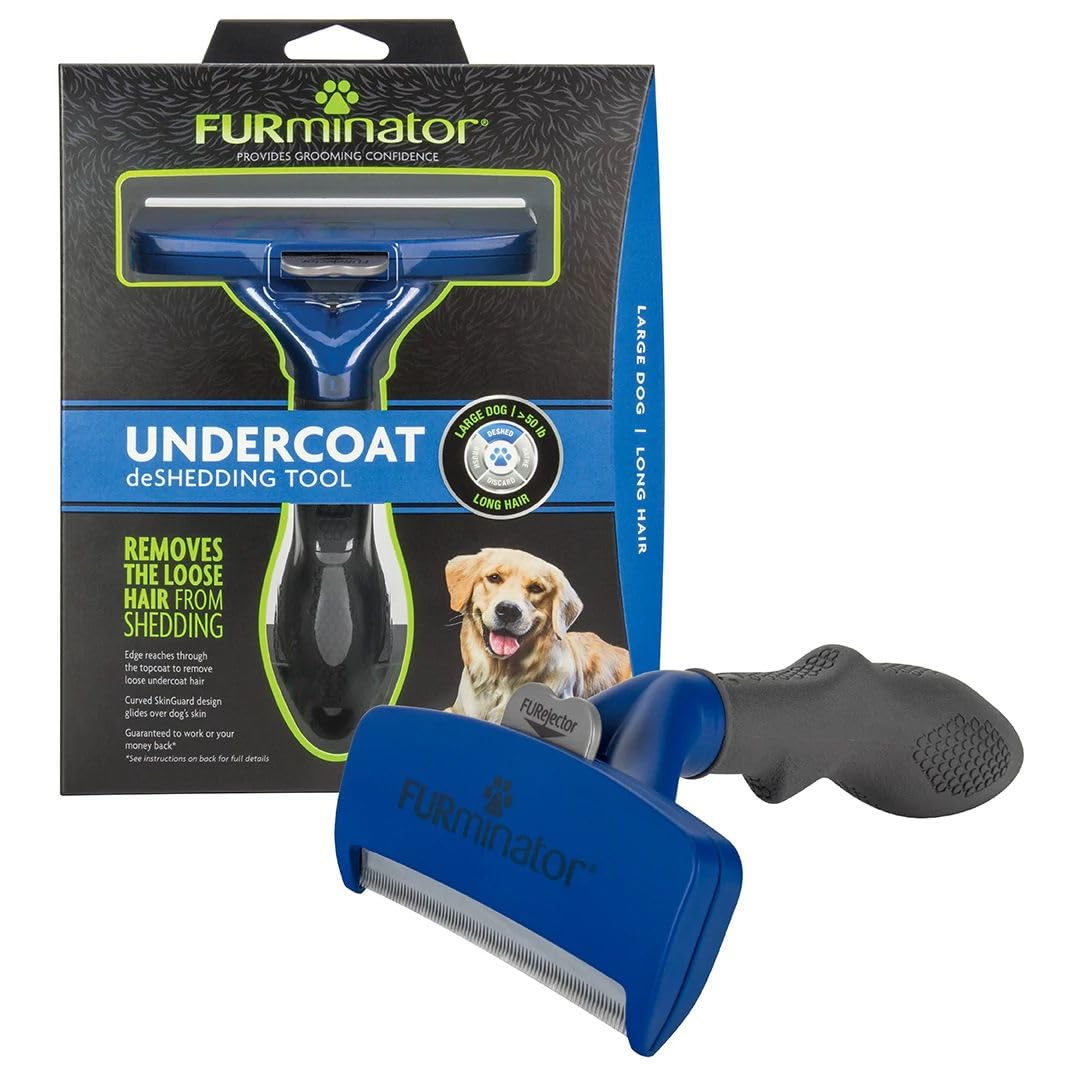 FURminator Dog deShedding Tool, Undercoat deShedding Brush for Small Dogs, Red