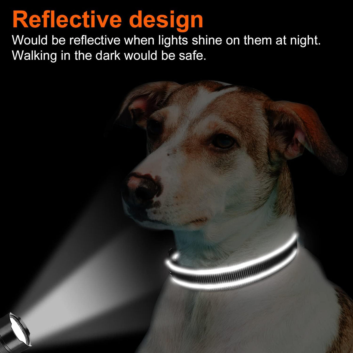 Joytale Reflective Dog Collar, Adjustable Neoprene Padded