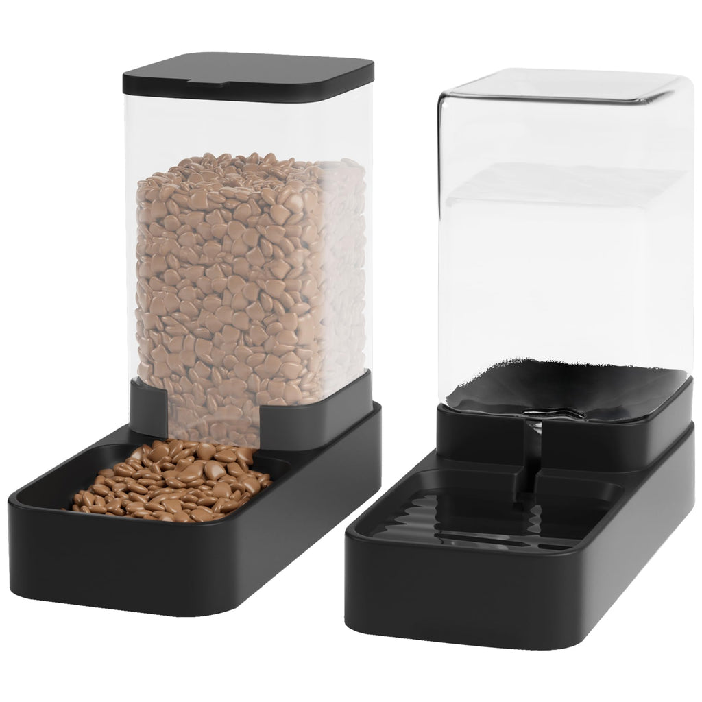 Wefeedy Automatic Cat Feeder and Water Dispenser in Set with Pet Food Bowl,Gravity Dog Waterer and Food Feeder for Small Medium Dog Cat Puppy Kitten Large Capacity