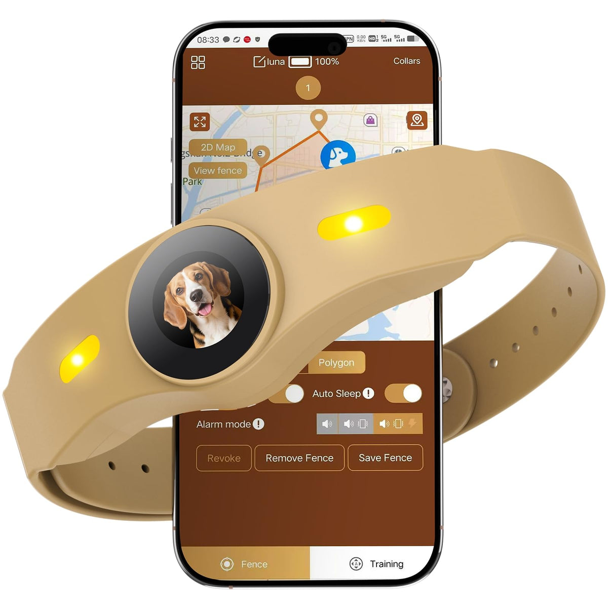 NBSUN GPS Wireless Dog Collar Fence System with Free App Electric Dog Fence
