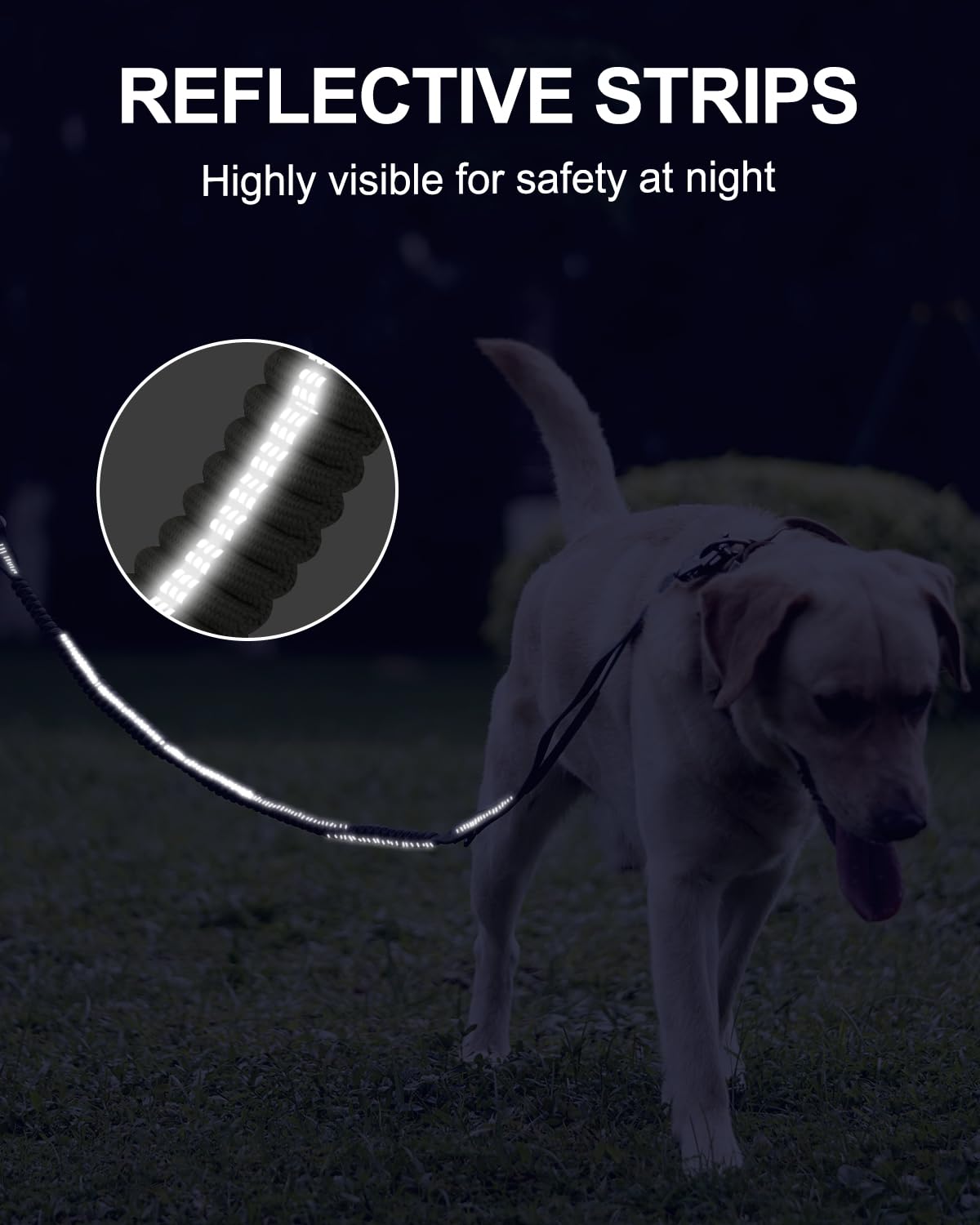 Joytale Tactical Bungee Dog Leash, Shock Absorbing No Pull