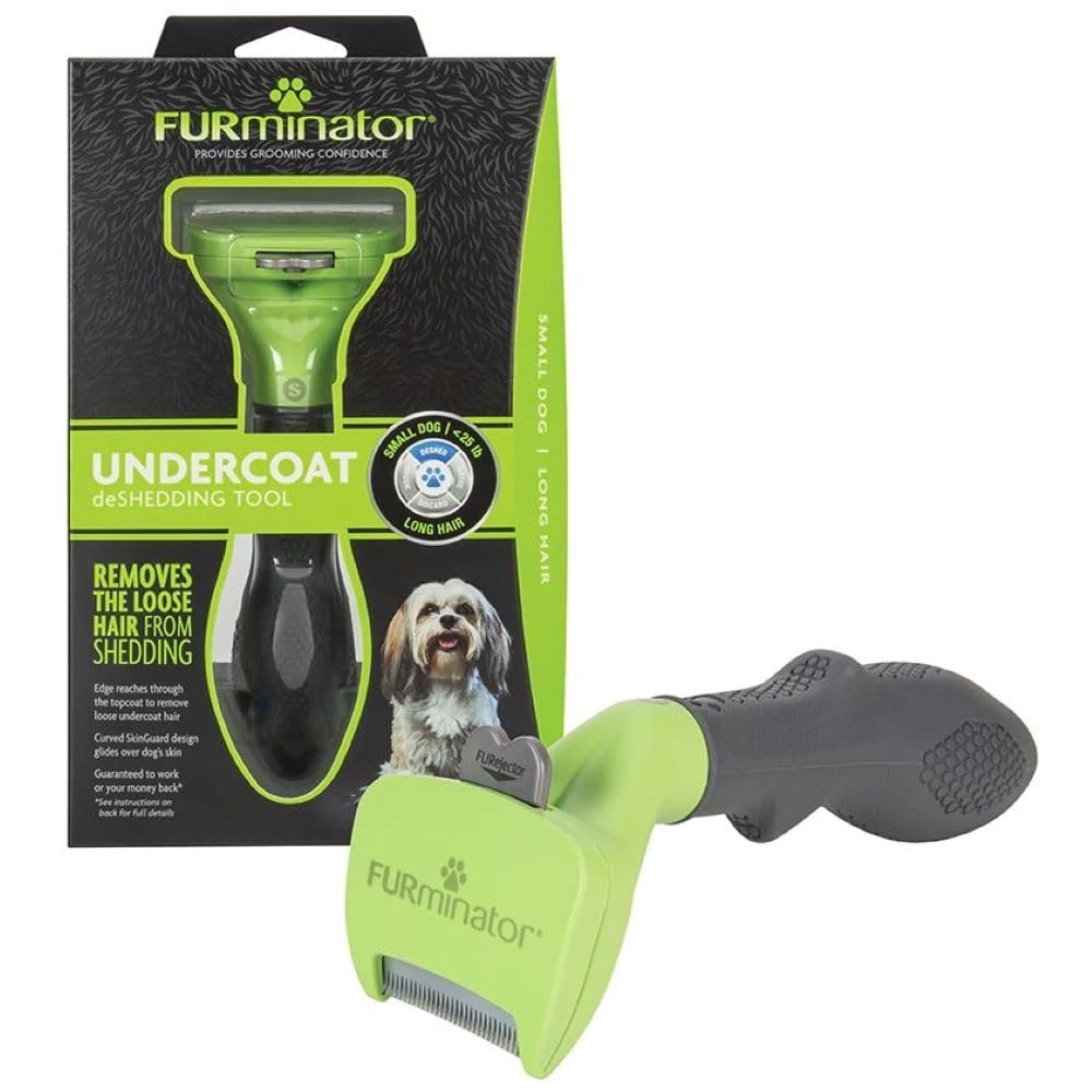 FURminator Dog deShedding Tool, Undercoat deShedding Brush for Small Dogs, Red