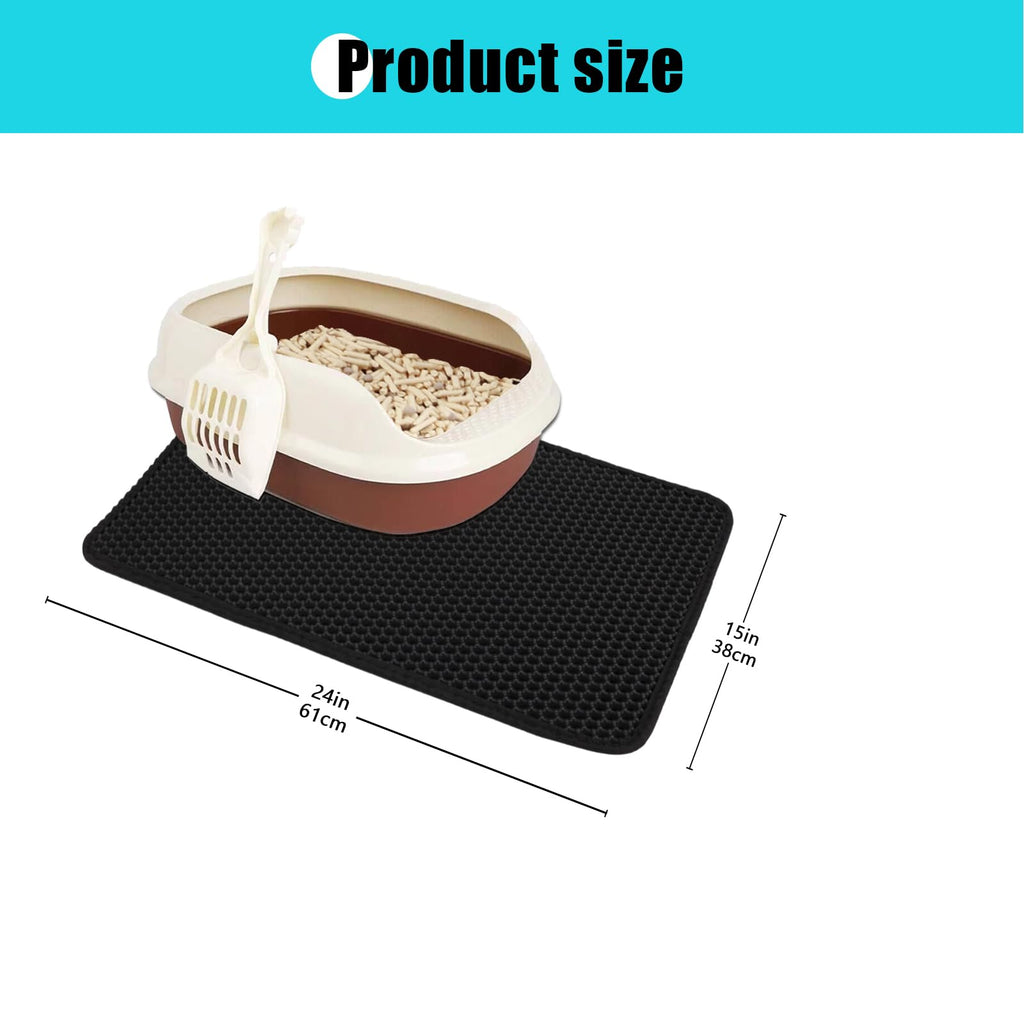 FADEYJ Cat Litter Mat, Kitty Litter Collector, Double Layered Honeycomb Design Waterproof, Anti Urine, Anti Slip, Easy to Clean, Limit Garbage