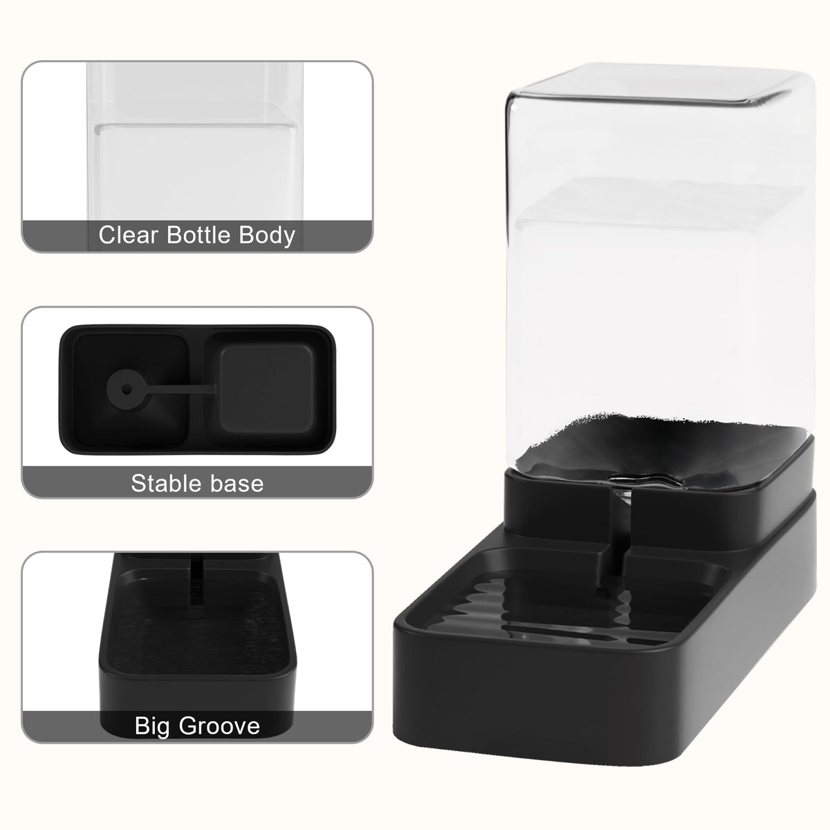 Wefeedy Automatic Cat Feeder and Water Dispenser in Set with Pet Food Bowl,Gravity Dog Waterer and Food Feeder for Small Medium Dog Cat Puppy Kitten Large Capacity