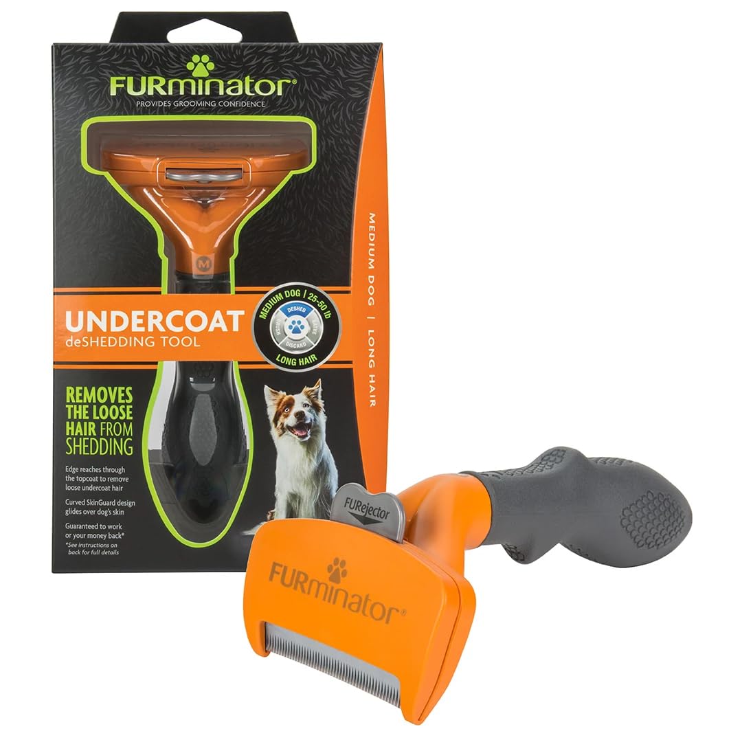 FURminator Dog deShedding Tool, Undercoat deShedding Brush for Small Dogs, Red
