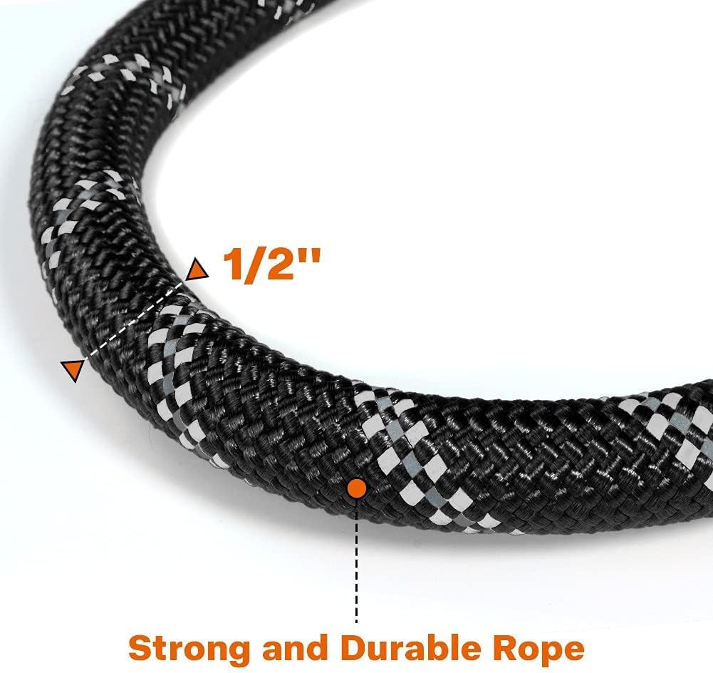 Taglory Rope Dog Leash 4/5/6 FT with Comfortable Padded Handle, Highly Reflective Threads Dog Leash for Small, Medium and Large Dogs