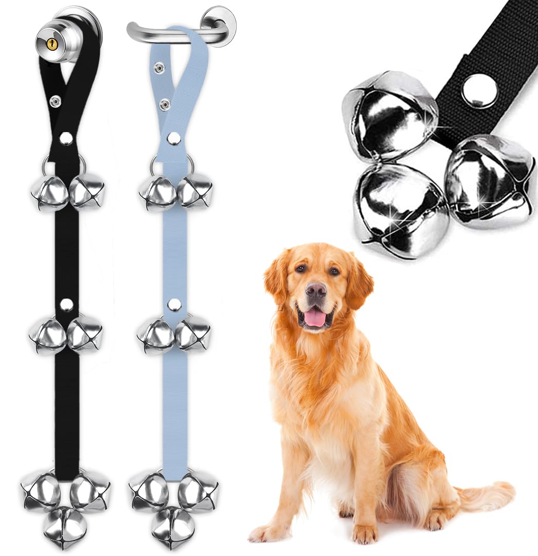 BLUETREE 2 Pack Dog Doorbells Premium Quality Training Potty Great Dog Bells Adjustable Door Bell Dog Bells for Potty Training Your Puppy The Easy Way - 7 Extra Large Loud 1.4 DoorBells