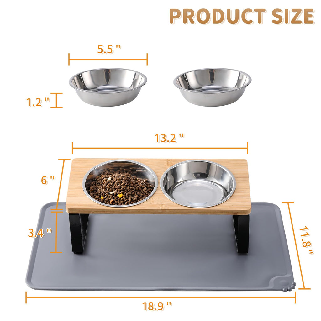 Summark Upgraded Elevated Raised Cat Bowls with Food Mat