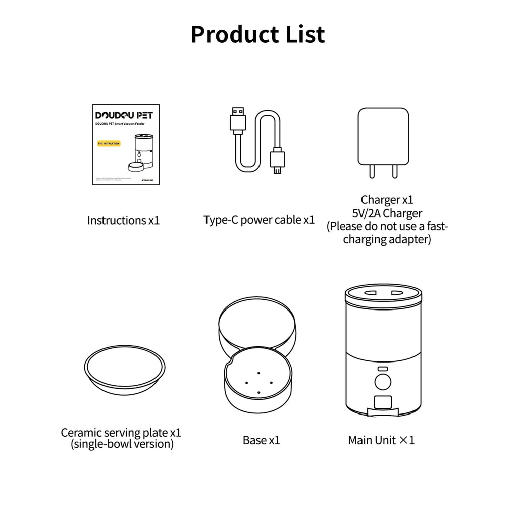 DOUDOU PET Automatic Cat Feeder, 5G&2.4G WiFi Pet Feeders, 4.5L Programmable Cat Food Dispenser with Airtight Lock-Fresh Technology,Equipped with a Ceramic Bowl and a Low Food Level Sensor