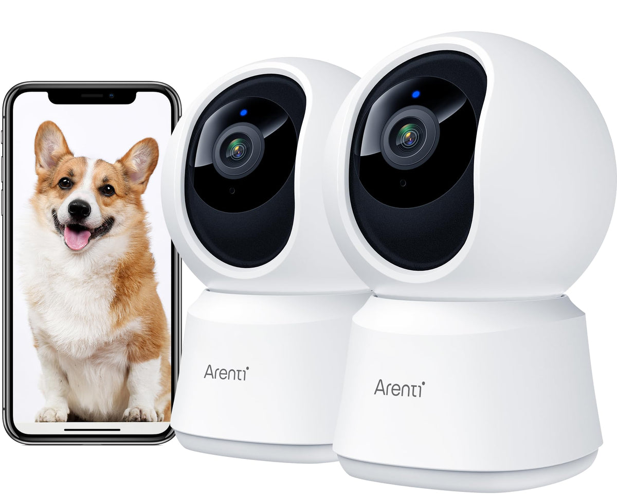 ARENTI 5G Indoor Security Camera, 4MP Pet Camera with Speaker for Dog/Cat, Baby Monitor with Phone App, Dual-Band WiFi, Auto Tracking, Super Night Vision, 2-Way Talk, Cloud & SD Card Storage(P2Q)
