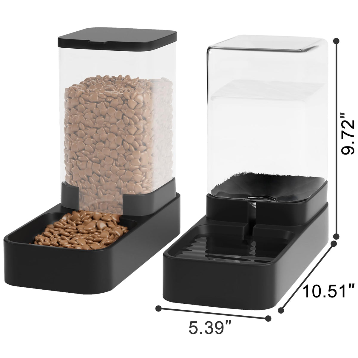Wefeedy Automatic Cat Feeder and Water Dispenser in Set with Pet Food Bowl,Gravity Dog Waterer and Food Feeder for Small Medium Dog Cat Puppy Kitten Large Capacity
