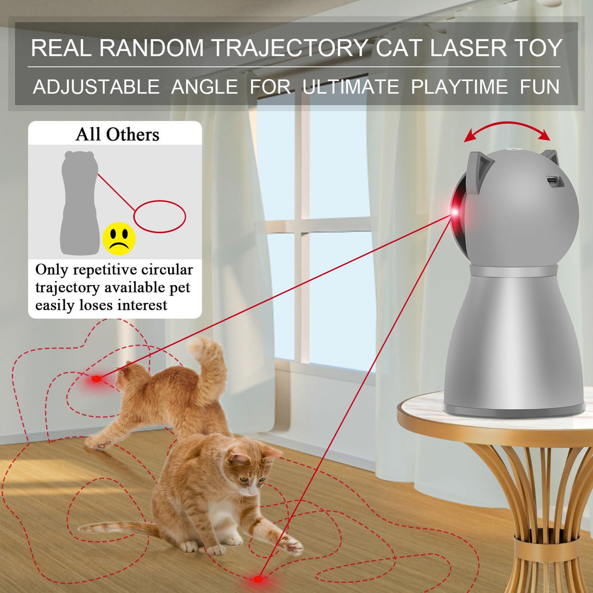 YVE LIFE Interactive Cat Toys Laser for Indoor Cats,Automatic Kitten Toys