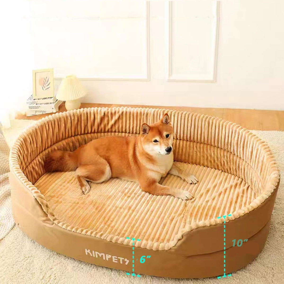 EAGLCQA Waterproof Large Dog Bed with Side Medium Dog Bed Washable - Soft Pet Bed Mat for Dogs (Grey Small 23)