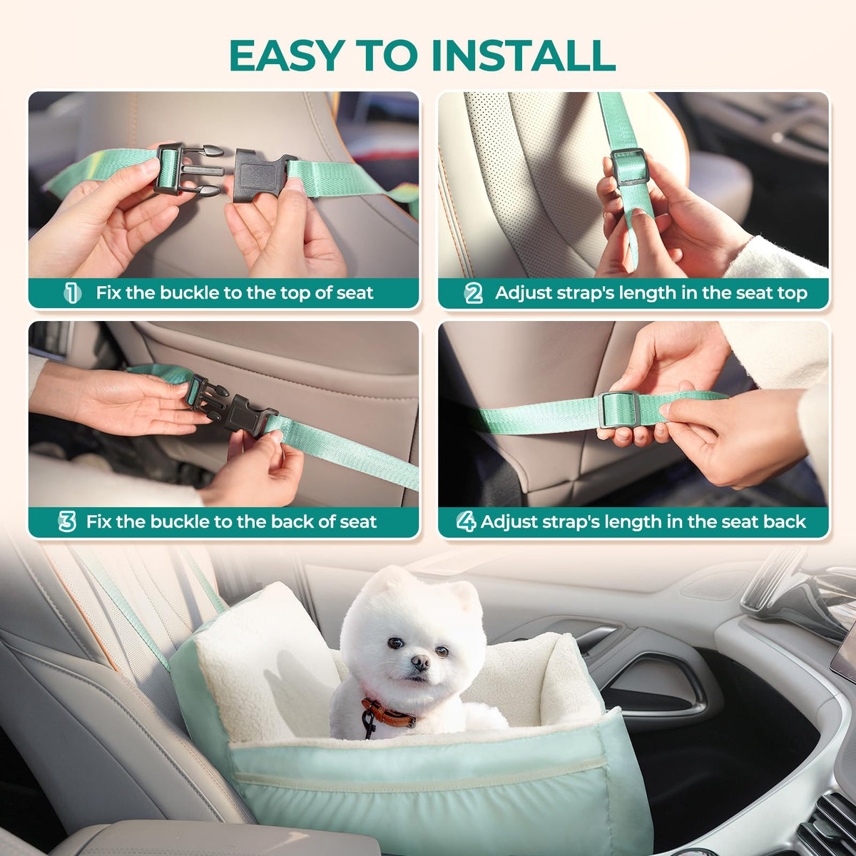 BurgeonNest Dog Car Seat for Small Dogs Comfort Dog Bed