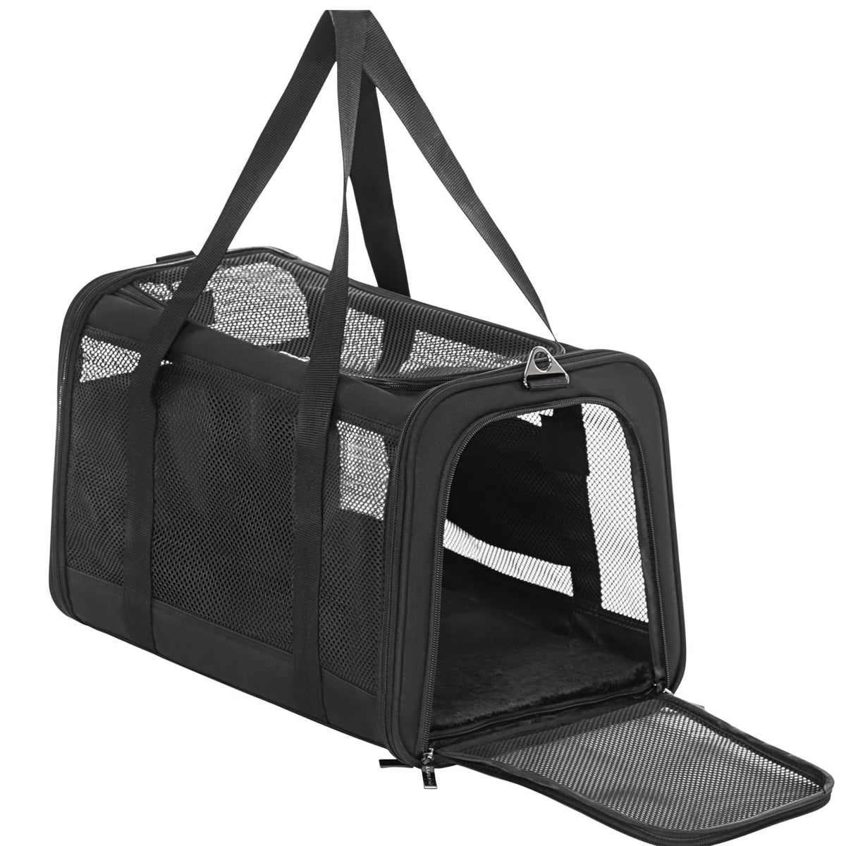 Petsfit 18 X 11 X 11 Airline Approved & Cat Car Carrier, with Patent Safety Buckles & Lockable Zippers Preventing Escapes, Breathable Mesh & Padded Mat — Portable, Stress-Free Travel Carrier