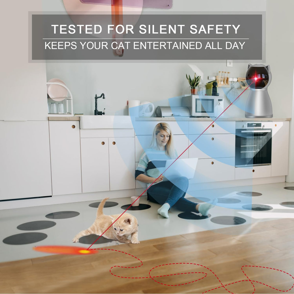 YVE LIFE Interactive Cat Toys Laser for Indoor Cats,Automatic Kitten Toys