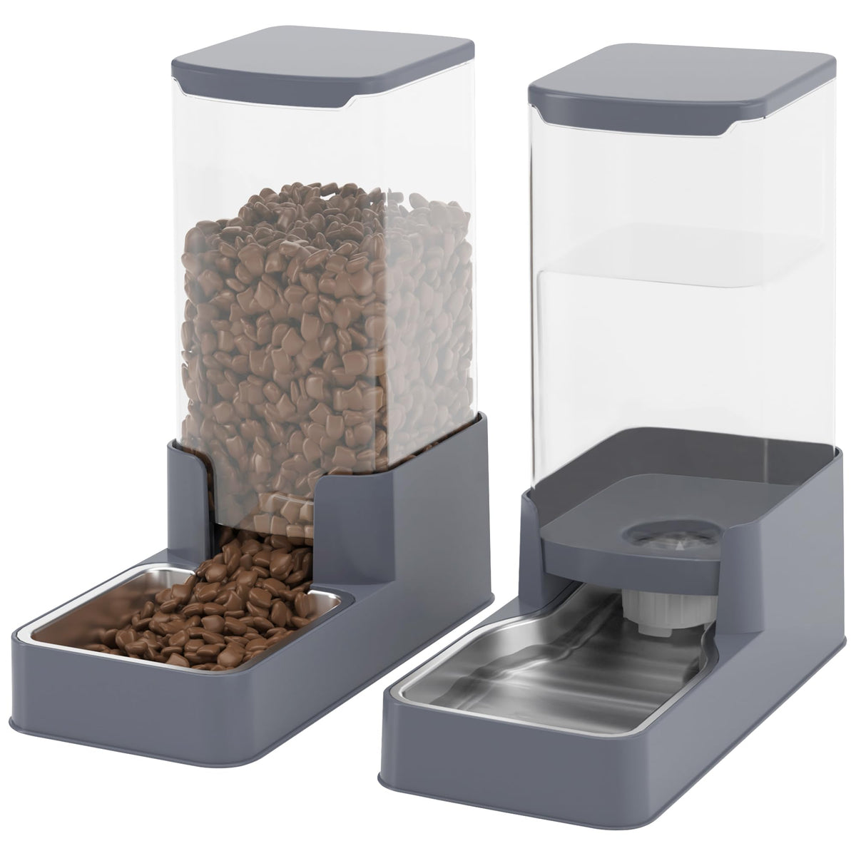 Wefeedy Automatic Cat Feeder and Water Dispenser in Set with Pet Food Bowl,Gravity Dog Waterer and Food Feeder for Small Medium Dog Cat Puppy Kitten Large Capacity