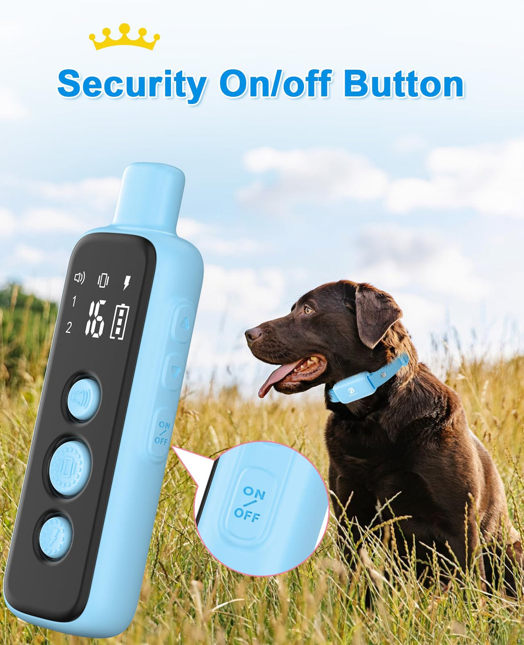 Bousnic Shock Collar for Dogs - Waterproof Rechargeable Dog Electric Training Collar with Remote for Small Medium Large Dogs with Beep, Vibration, Safe Shock Modes (8-120 Lbs)