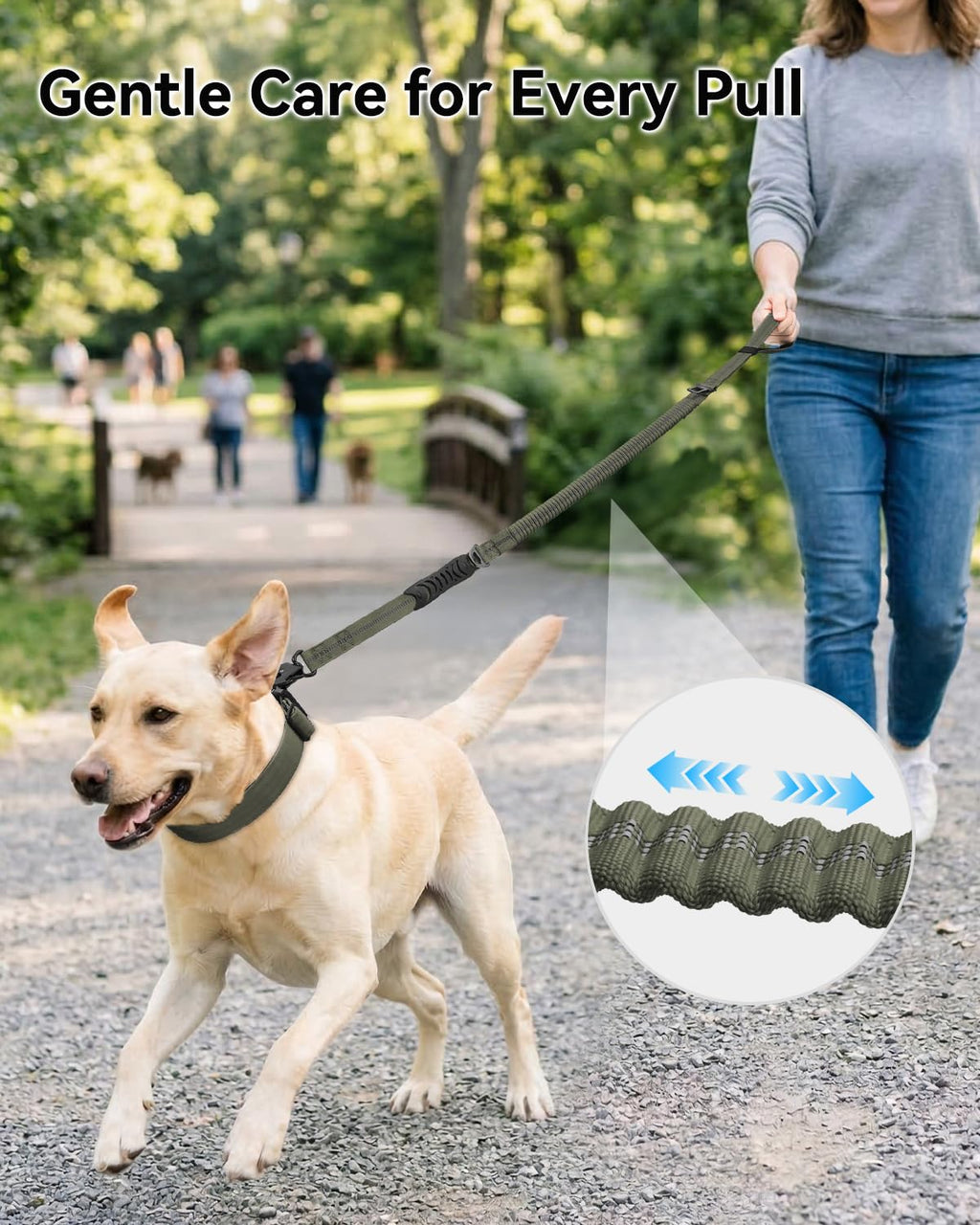 Joytale Tactical Bungee Dog Leash, Shock Absorbing No Pull