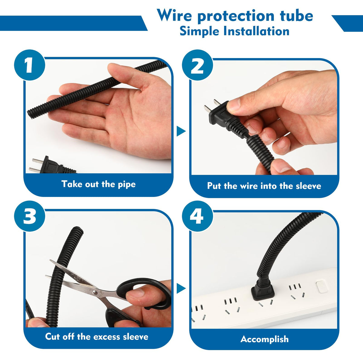 Cord Protector for Pets, 20ft-Cable Protecter from Chewing,Durable Wires Covers Stop Chewing Wires from Rabbits, Cats Dogs and Other Pets