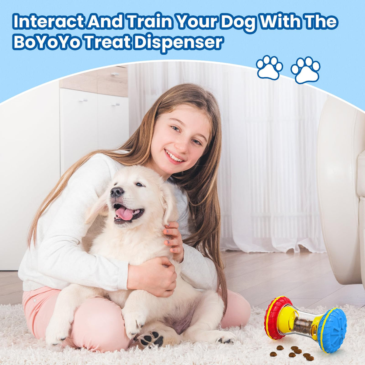 BoYoYo Interactive Dog Puzzle Toy for Smart, Dog Enrichment Toys to Keep Them Busy, Treat Dispensing Dogs Slow Feeder