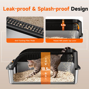 H3 Light Grey Stainless Steel Cat Litter Box for Home Use