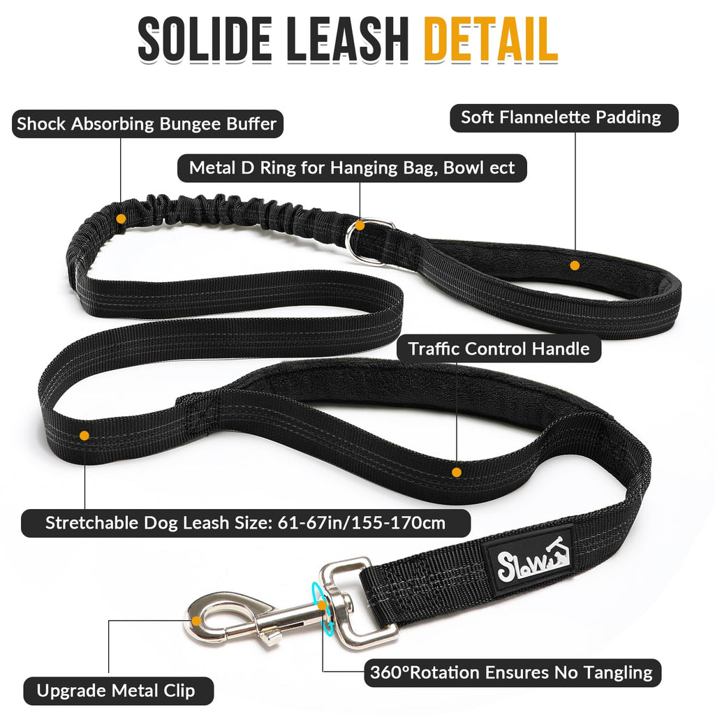 SlowTon No Pull Dog Harness and Leash Set - Heavy Duty, Soft Padded