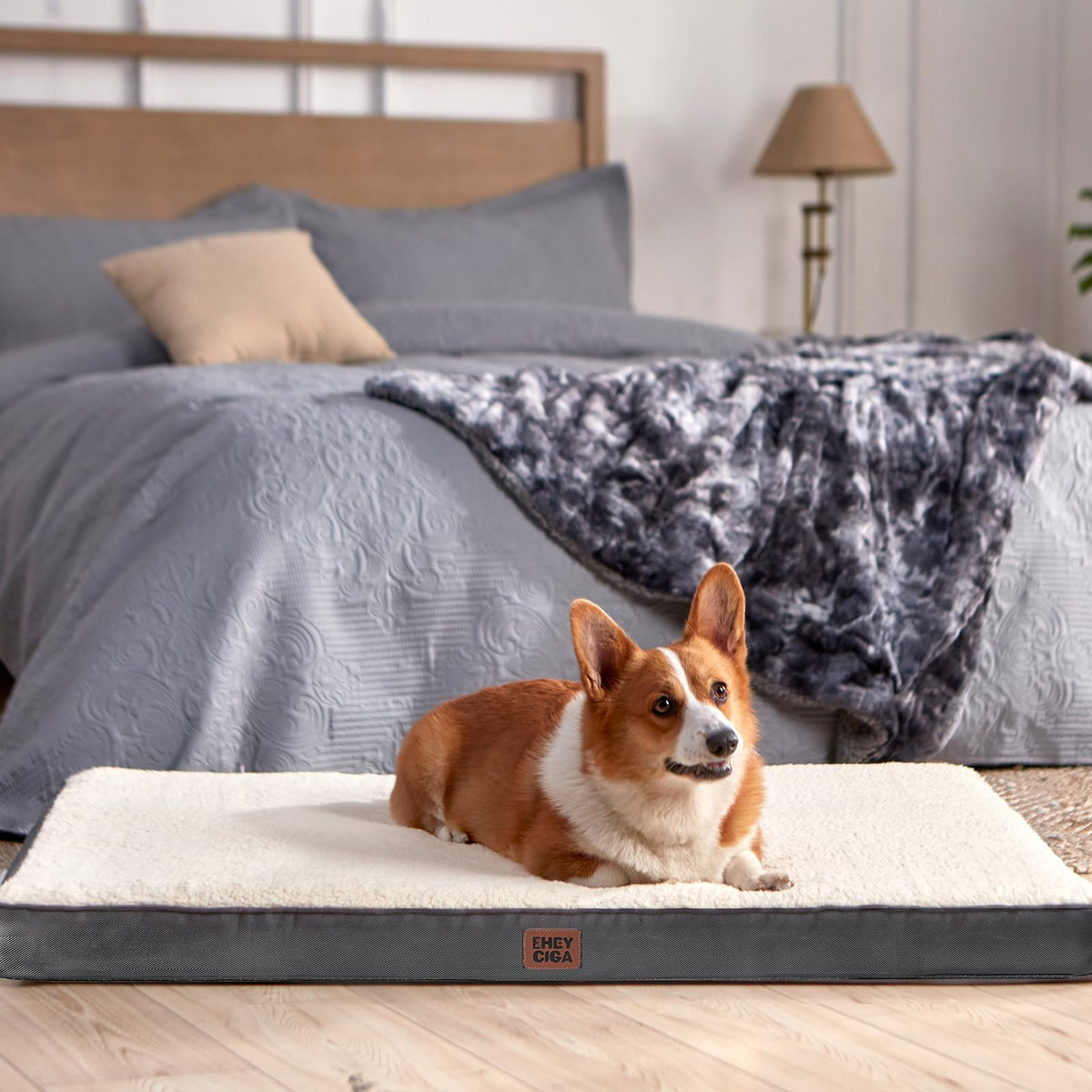 EHEYCIGA Orthopedic Dog Beds for Dogs with Removable Washable Cover for Crate