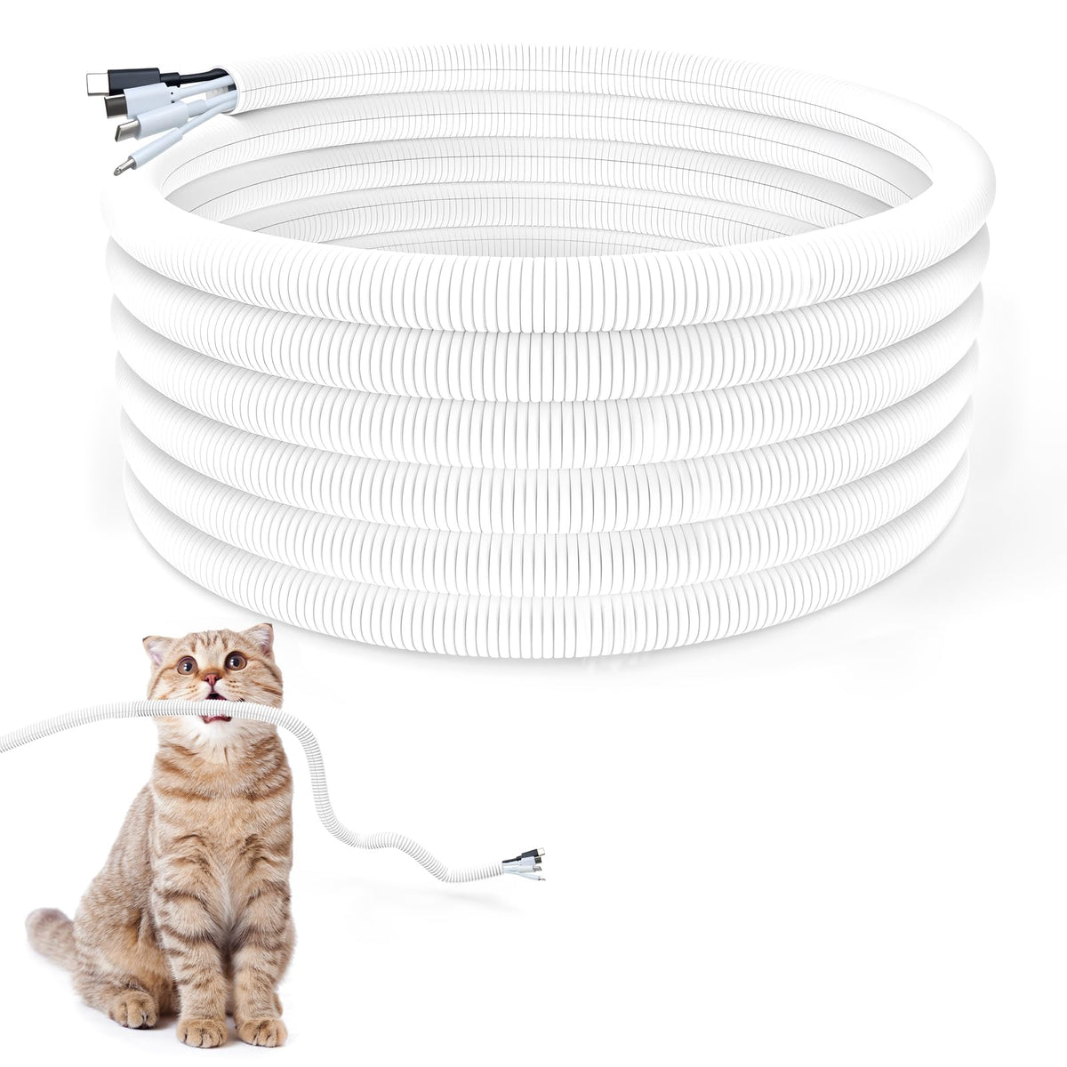 Cord Protector for Pets, 20ft-Cable Protecter from Chewing,Durable Wires Covers Stop Chewing Wires from Rabbits, Cats Dogs and Other Pets