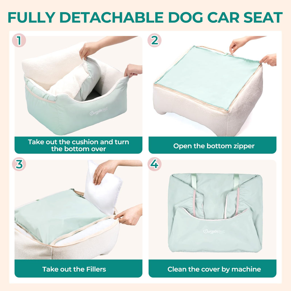BurgeonNest Dog Car Seat for Small Dogs Comfort Dog Bed