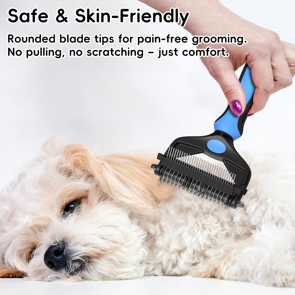 AXEFUN 3-in-1 Professional Pet Grooming Brush for Dogs & Cats – Dematting Comb, Undercoat Rake & Deshedding Tool for Long & Short Hair, Heavy Shedding & Matted Fur