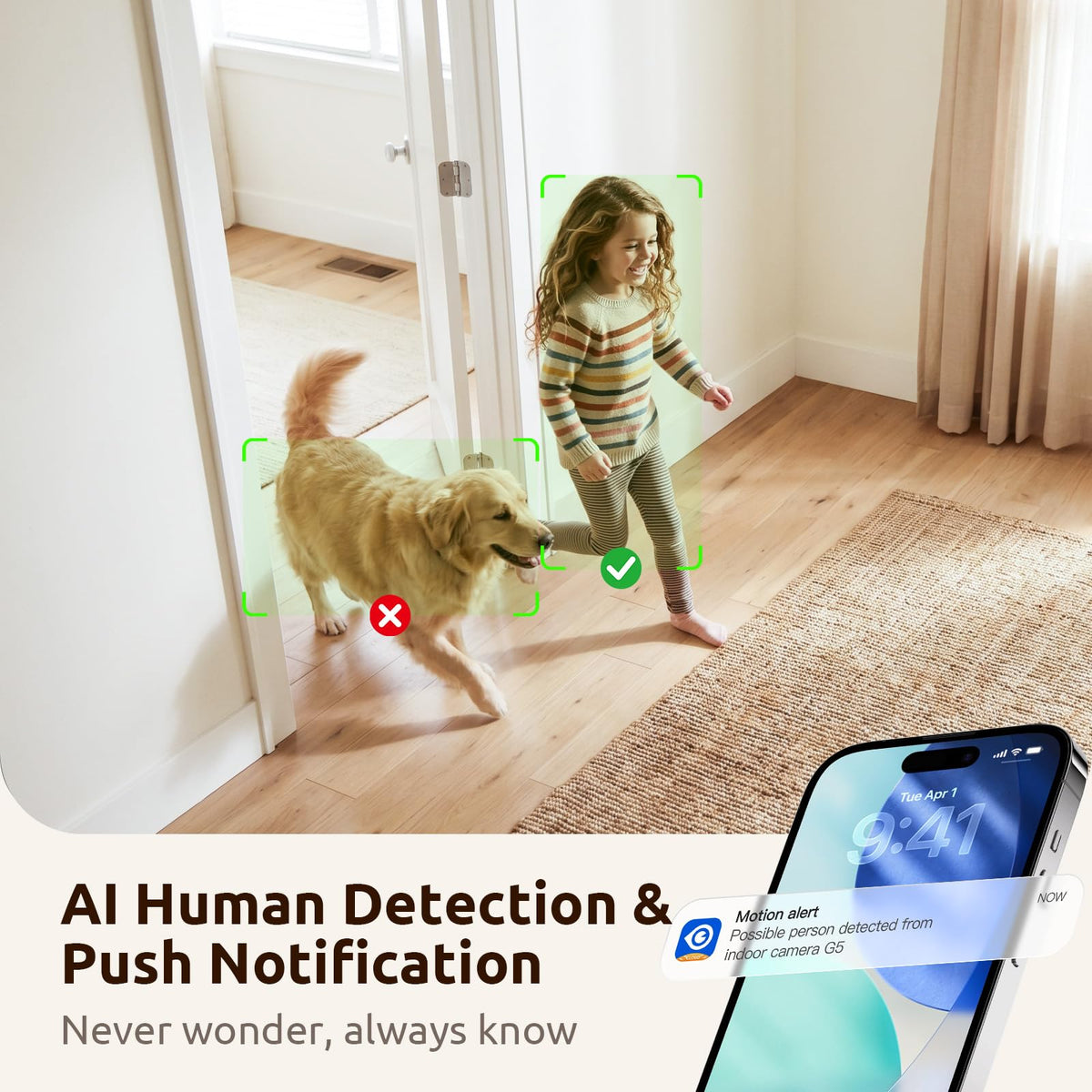 AOQEE 5G Cameras for Home Security Indoor, Pet Monitor w/Phone APP G5